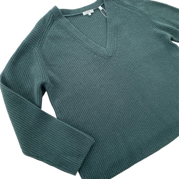 🔥❤️Vince Wide V-Neck Wool-Cashmere Knit Sweater in Dark Green Size 3XL🔥❤️ - Picture 3 of 12